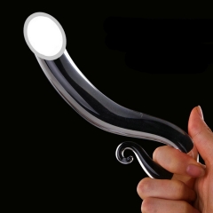 Foreign hot romantic dance music simulation crystal glass penis backyard energy-saving fun supplies wholesale