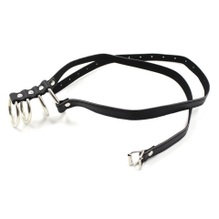 Leather bound hoop toy flirt cock ring health products