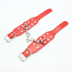 Factory direct Adult supplies hot red black leather handcuffs with nail tied hand tied female apparatus