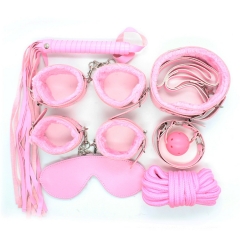 Factory direct selling adult products leather set seven sets of passion products with hands and feet neck set of fun things