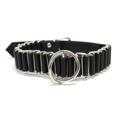 Bondage Slave Leather Stainless steel Collar