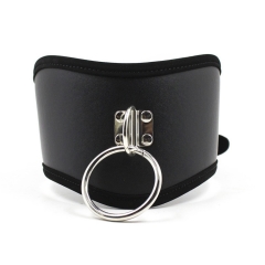 Strict Leather Posture Bondage Collars with Leash