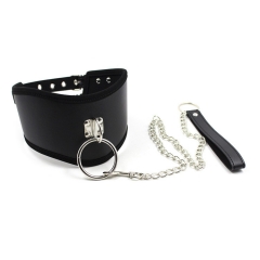 Strict Leather Posture Bondage Collars with Leash