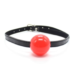 A couple of fun toys hot plug silicone taste mouth ball black leather flirt mouth yoke Adult supplies
