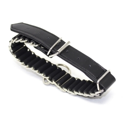 Bondage Slave Leather Stainless steel Collar