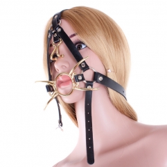Fetish Fantasy Extreme Spider Gag with Nose Hook and Head Harness Gold