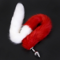 Lengthen the tail of the red and white fox and the tail of the dog