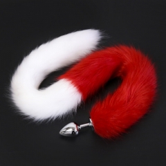 Lengthen the tail of the red and white fox and the tail of the dog