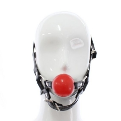 Leather Red Ball Gag Harness