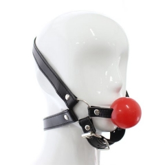 Leather Red Ball Gag Harness
