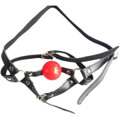 Leather Red Ball Gag Harness