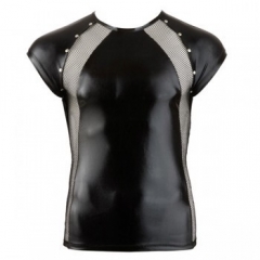 Leather patent mesh top