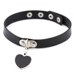 Love pendant necklace leather collar