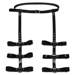 PU leather bow garter belt
