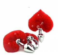 Heart-shaped hairball anal plug