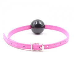 A couple of fun toys hot plug silicone taste mouth ball black leather flirt mouth yoke Adult supplies