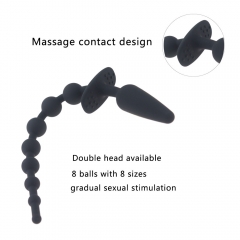 Backyard pull bead massager silicone fox tail anal plug