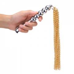 Metal chain sex whip couples flirt whip adult toys rear anal plug