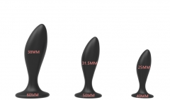 Silicone anal plug masturbator pull bead rear court