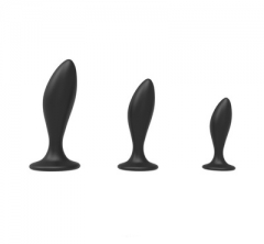 Silicone anal plug masturbator pull bead rear court