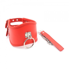 Strict Leather Posture Bondage Collars with Leash