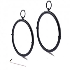 Metallic black handcuff collar set