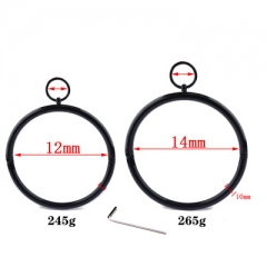 Metallic black handcuff collar set