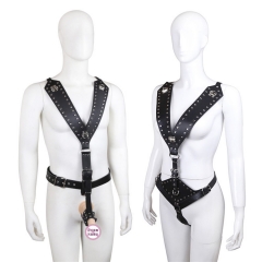 Flirting apparatus mens clothing leather strap offbeat fun supplies a JJ set of clothes flirting costumes