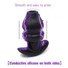 Silicone electric shock Hollow Anal Sex Toys Butt Plug Vibrator Dildo Masturbator Vagina Massager Erotic Toys