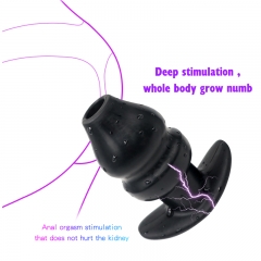 Silicone electric shock Hollow Anal Sex Toys Butt Plug Vibrator Dildo Masturbator Vagina Massager Erotic Toys