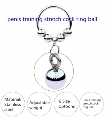 Male Penis Training Stainless Steel Cock Ring Weight Erotic Adult Sex Toys For Men CBT Cock Ring Metal Penis Beads