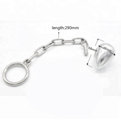 Stainless steel chain anal ring bolt penis large metal plug anal anal enema anal A041