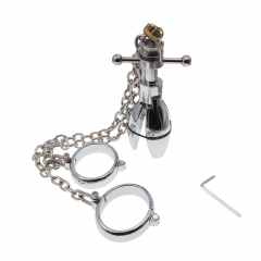 Metal sex cuffs open and close anus lock back yard toy