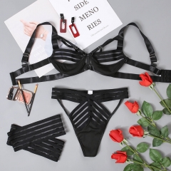 Sexy ribbon with ankle club sexy lingerie set