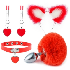 Fun ear hairpin breast clip back court anal plug