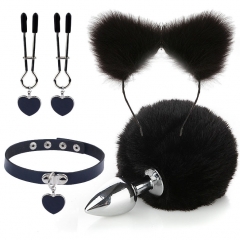 Fun ear hairpin breast clip back court anal plug
