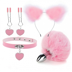 Fun ear hairpin breast clip back court anal plug