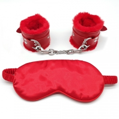 PVC plush handcuffs breathable eye mask set