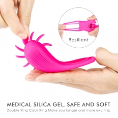 Tongue lick rotating lock ring multi - frequency charging delay sleeve ring