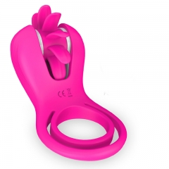 Tongue lick rotating lock ring multi - frequency charging delay sleeve ring
