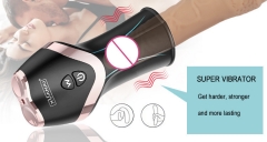 Glans head trainer Vibrate massage airplane cup vibrate male masturbator