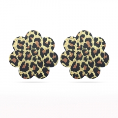 One-off leopard print sexy nipple patch two piece set