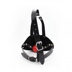 Factory wholesale Adult supplies taste mouth yoke harness plug type leather bound female mouth ball apparatus
