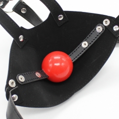 Factory wholesale Adult supplies taste mouth yoke harness plug type leather bound female mouth ball apparatus