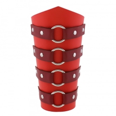 Punk rock leather wax rope ride round loop buckle bracelet strap