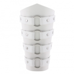 Punk rock leather wax rope ride round loop buckle bracelet strap