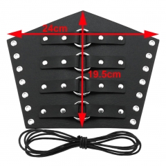 Punk rock leather wax rope ride round loop buckle bracelet strap